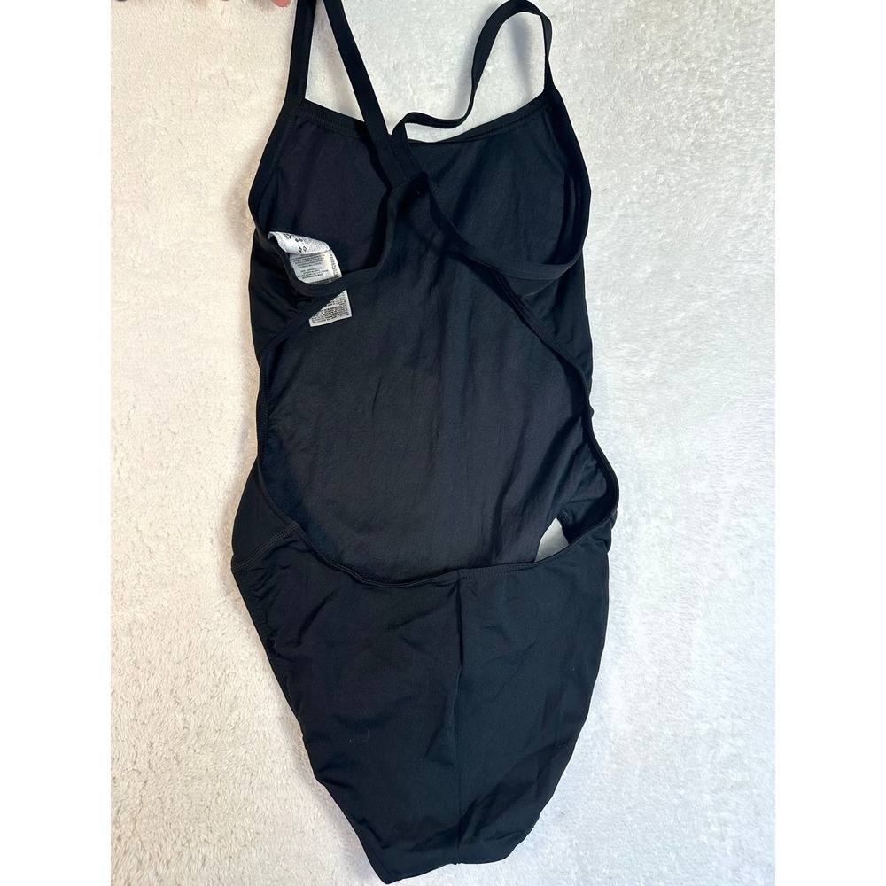 Arena Swimsuit Women's 34 Signature Challenge Back Black athletic one piece gold - Picture 4 of 8